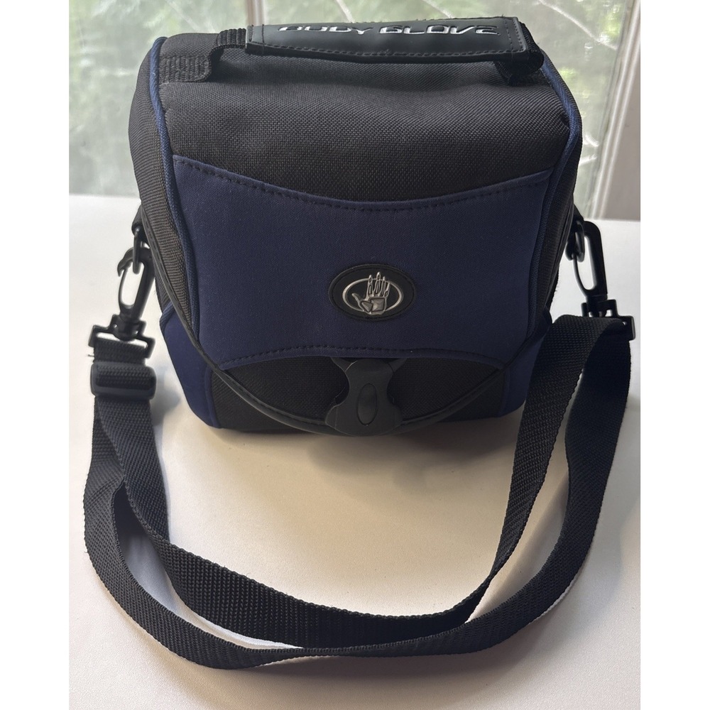 FELLOWES BODY GLOVE CAMERA CASE Black Blue Shoulder Strap 6.5 X 4.5 X 5.5 Padded